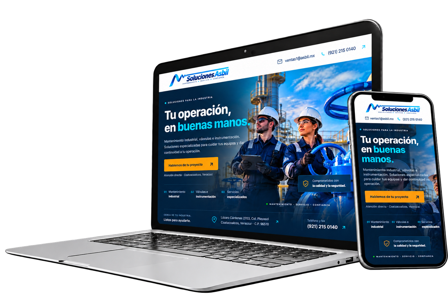 Sitio web de Soluciones Asbil