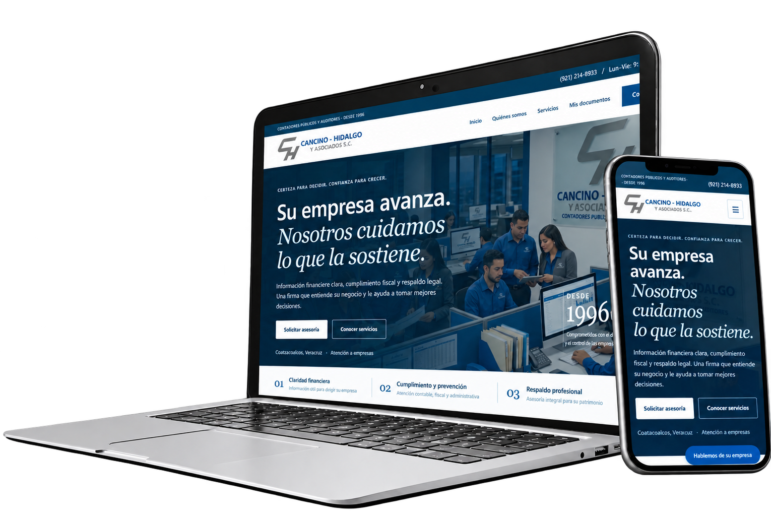Sitio web de Cancino Hidalgo y Asociados, S.C.