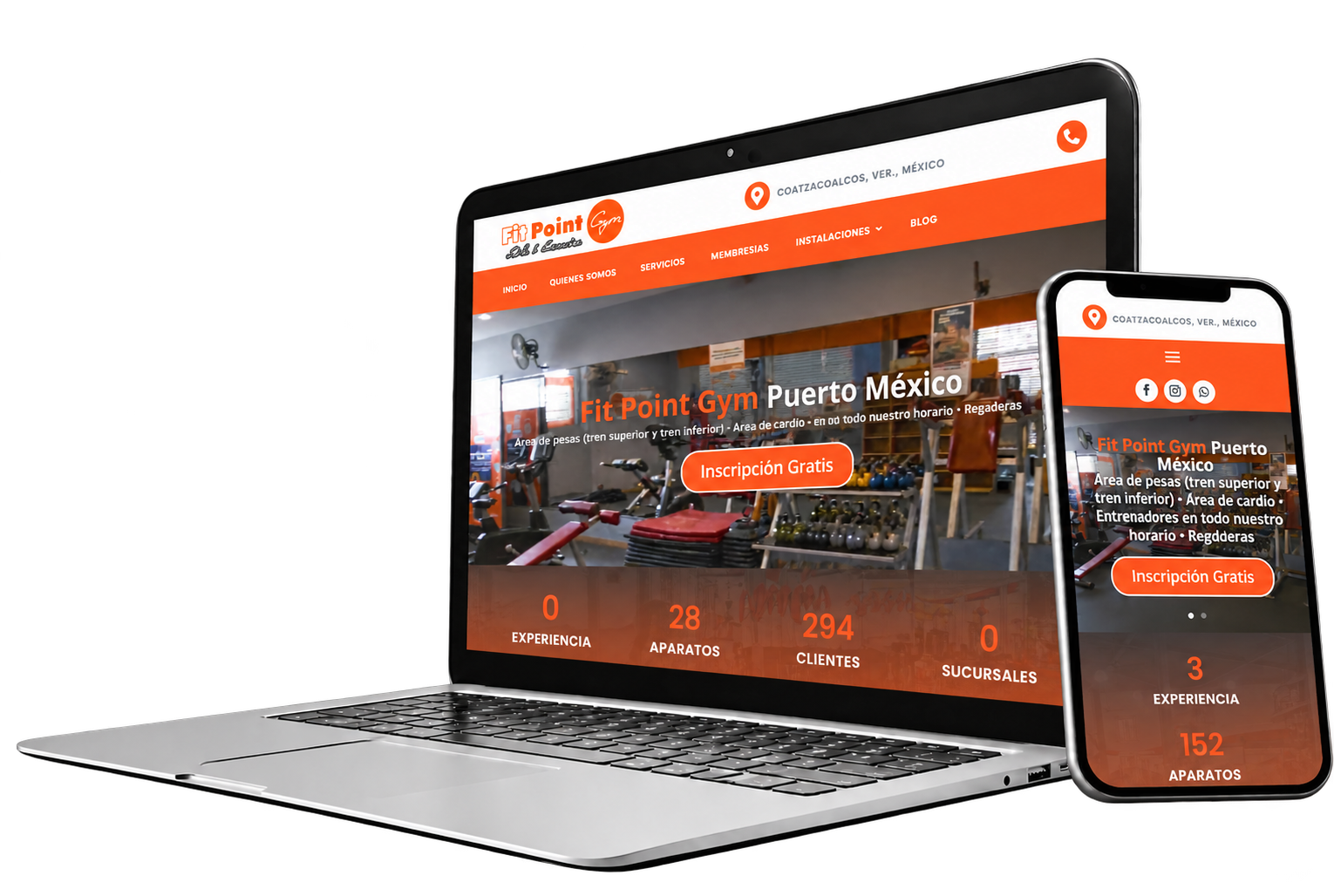 Sitio web de Fit Point Gym