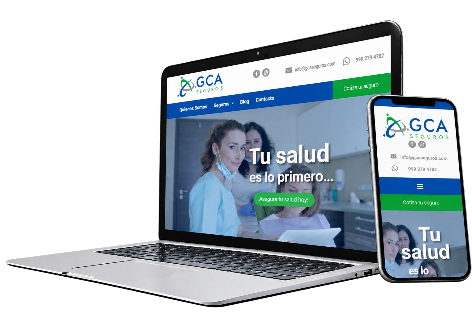 Sitio web de GC Agente de Seguros, S.A. de C.V. (GCA Seguros)
