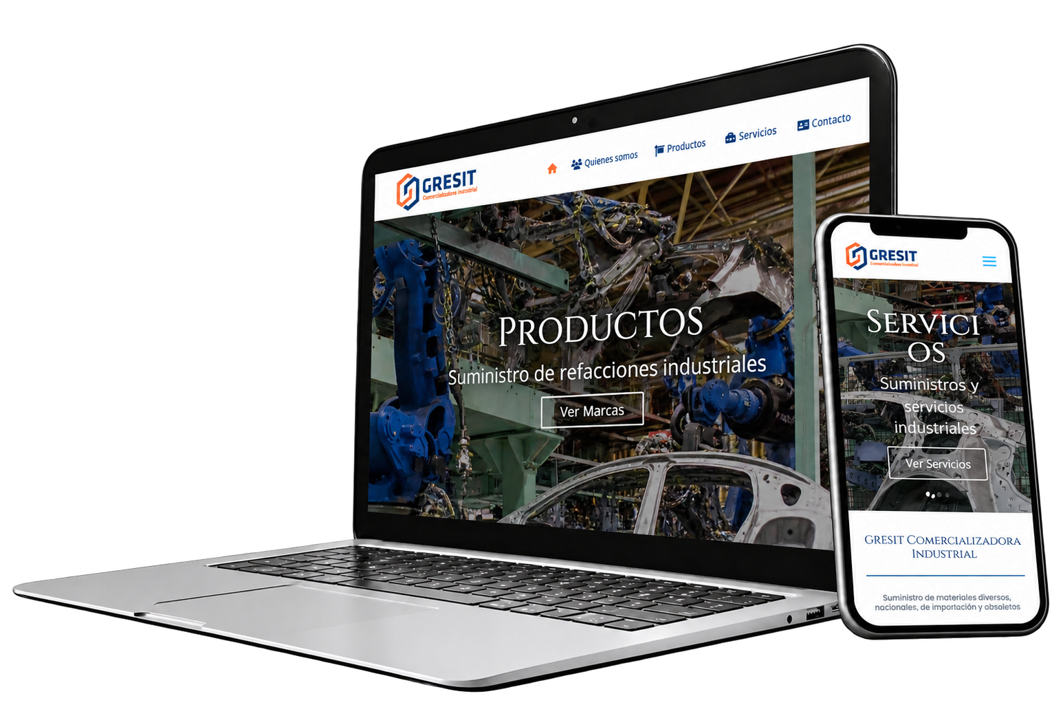 Sitio web de GRESIT Comercializadora Industrial