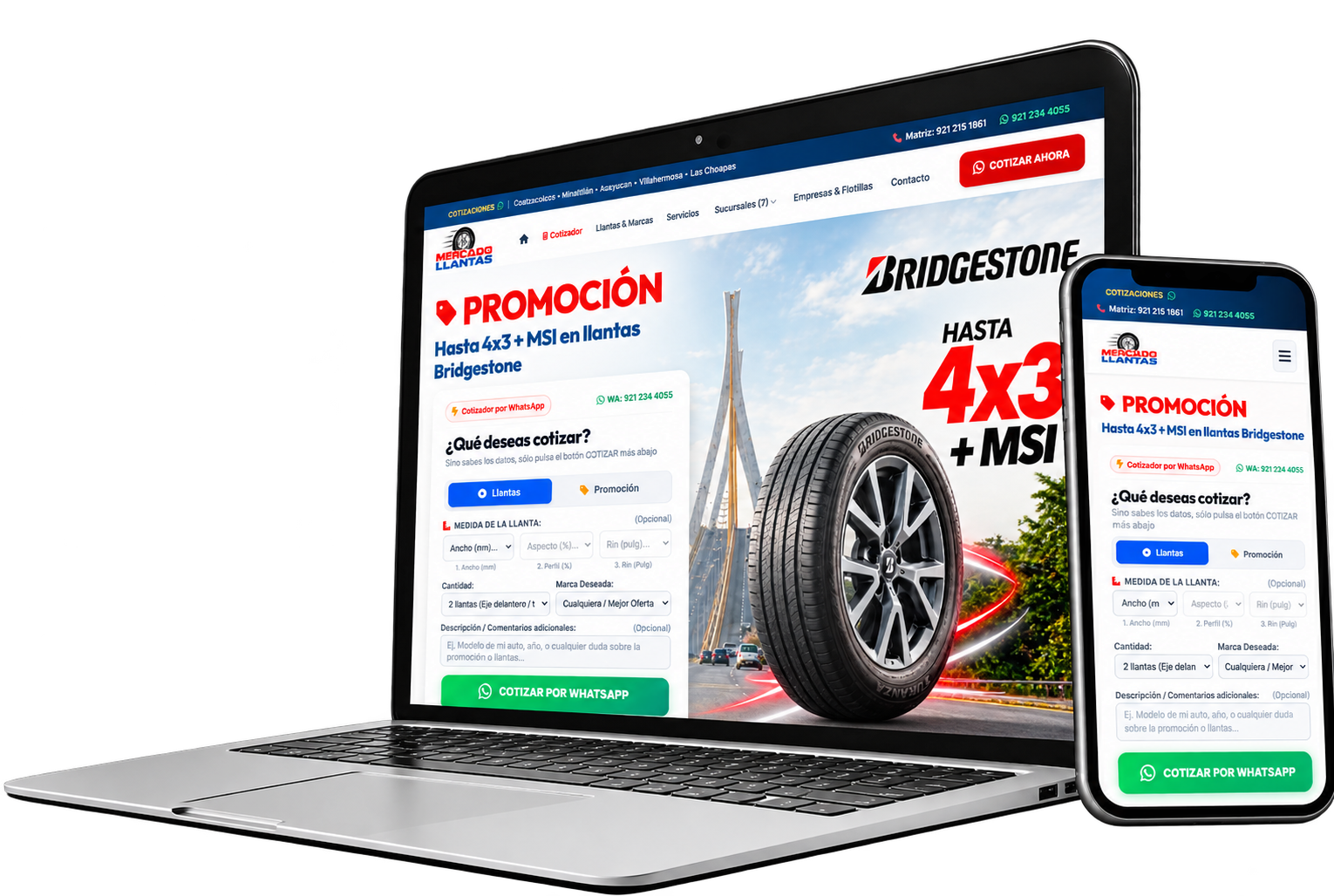 Sitio web de Mercado de Llantas