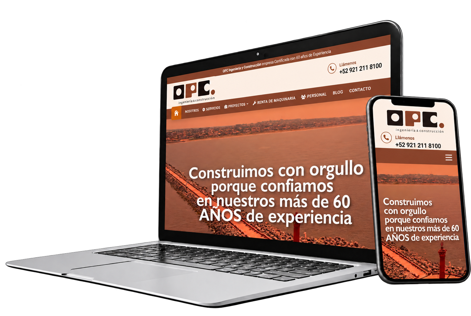 Sitio web de OPC Ingeniería y Construcción