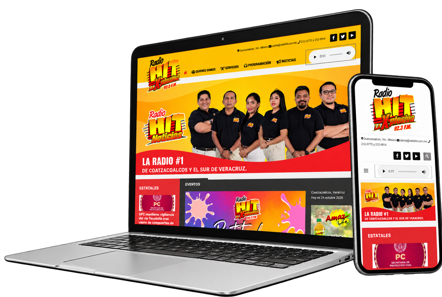 Sitio web de Radio Hit La Xplosiva 92.3 FM