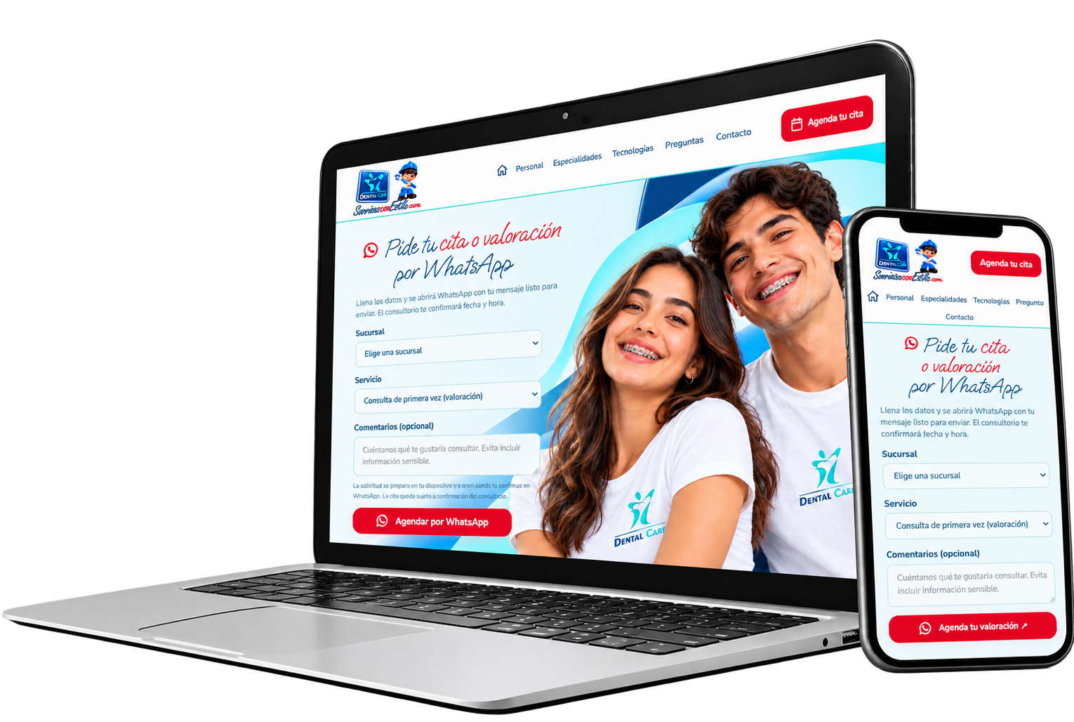 Sitio web de Dental Care · Sonrisas con Estilo