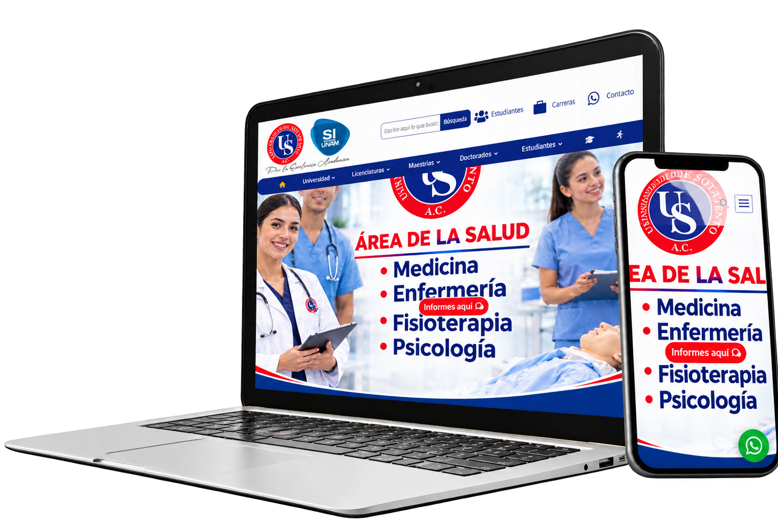 Sitio web de Universidad de Sotavento, A.C.