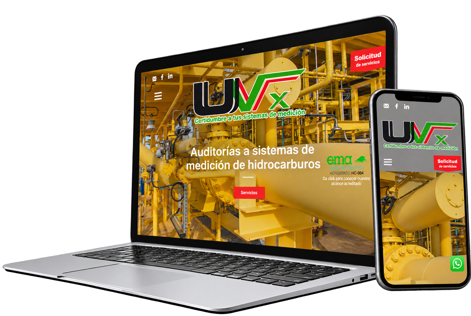 Sitio web de UVX, S.A.P.I. de C.V. (UVX Servicios de Inspección)