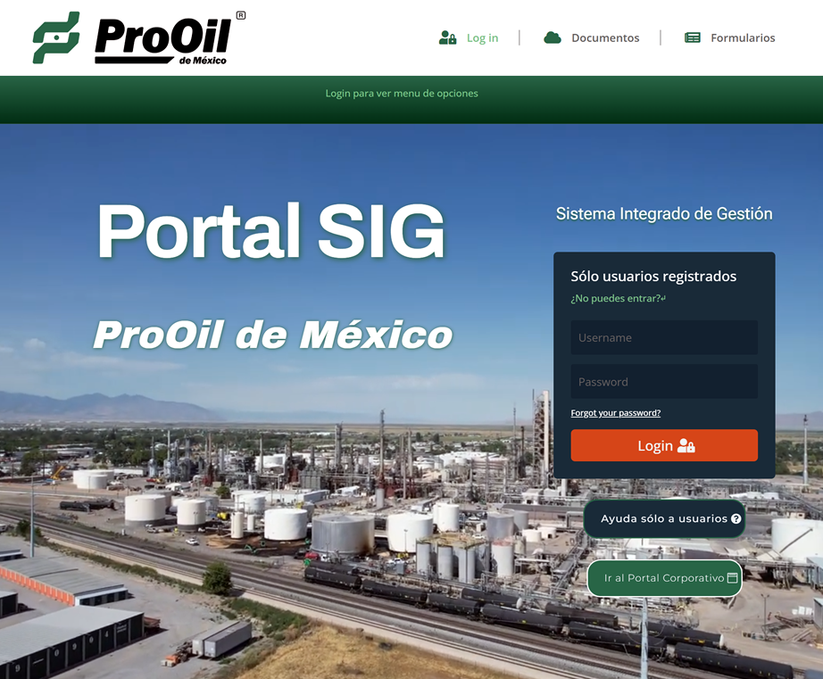 Sitio web prooil.mx creado por INDIGO